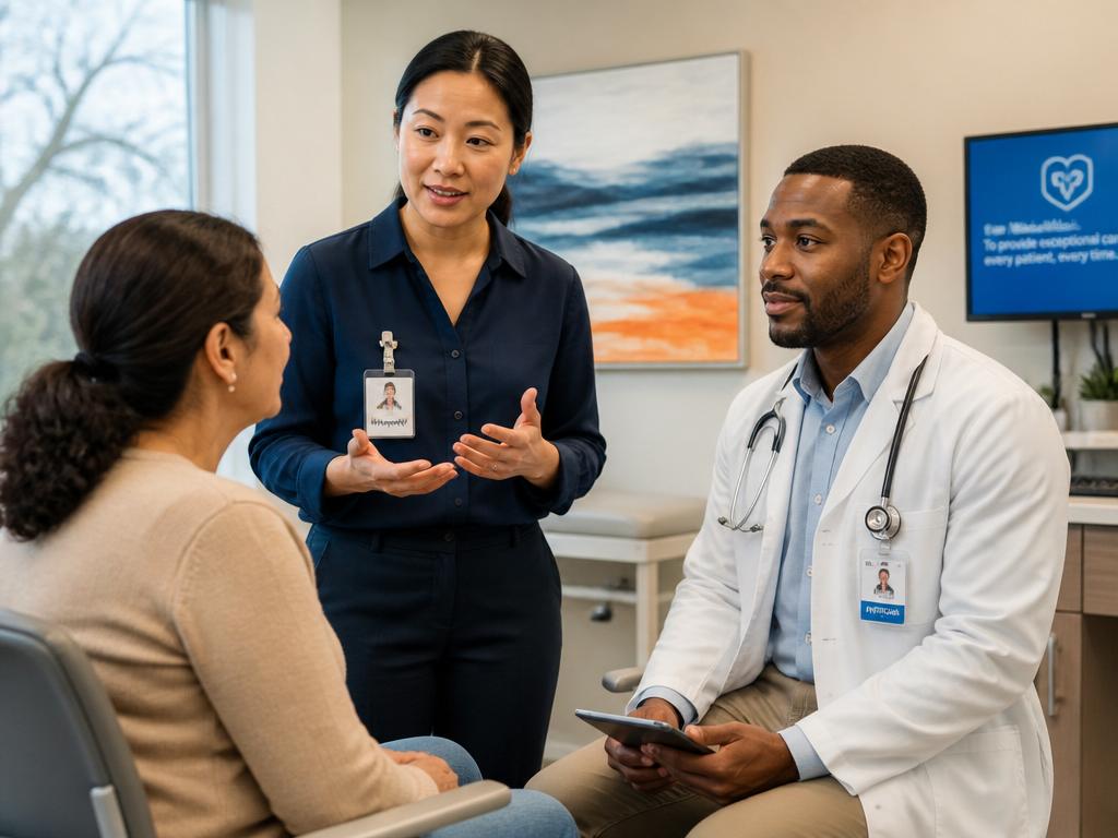 Medical interpreter with patient and clinician