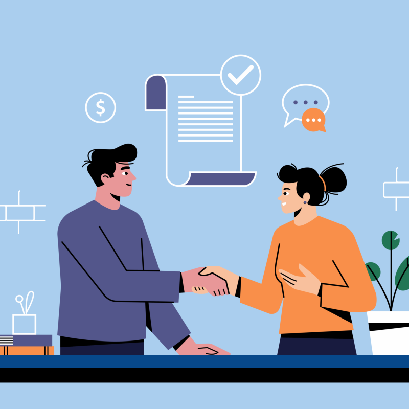 Image Illustrating Translation and Interpretation in Business Deals Image depicting professionals engaging in business negotiations with translation and interpretation services